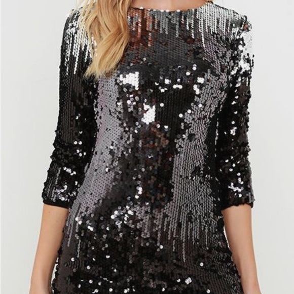 BB Dakota Black Ombré Sequin Mini Dress NWT - Picture 6 of 6